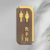 Señales Verticales de Baño Doble Cara para Hombres y Mujeres, Indicadores de Baño, Señales de Madera para Puerta de Baño de Hotel
