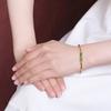 Um Cervo Prata S925 Prata de Lei Banhado a Ouro Jade de Hetian Jade Folha de Bambu Festival Design Alto Novo Bracelete Chinês