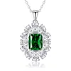 Transmisión en Vivo de Tiktok Dropshipping Collar de Plata S925 Floral Esmeralda Accesorios para Mujer Regalo Cadena para Clavícula Conmemorativa Colgante