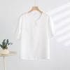 Algodão Seda Gota De Água Camiseta De Manga Curta Roupas Femininas De Casa Floral Verão Fino Algodão Artificial Legal Solto Top