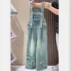 Conjunto de Petos de Mezclilla para Niñas Primavera/Verano 2026 Nuevo Atuendo de Verano Elegante Pantalones de Moda Estilo Urbano para Niños Mayores
