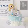 Decoración de Pastel de Princesa Elsa de Cuarta Generación Dibujos Animados Muñeca Elsa de Frozen Figura de Olaf Topper de Castillo