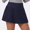 Novo conjunto de saia curta esportiva casual transfronteiriça de manga longa com sensação de pele para corrida, fitness, golfe, tênis ao ar livre
