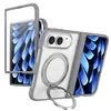 Adecuado para iPhone 18 Fold, funda con soporte magnético giratorio de 360 grados, ultra transparente mate con sensación de piel