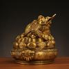 Cornucopia de latón de cobre puro Sapo Dorado lingote de dinero de cobre NACAI adornos auspiciosos regalo de apertura de tienda oficina sala de estar