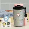 Nova caneca térmica e que mantém o frio, design de maçã arco-íris com ponto vermelho, um presente para meninas, portátil para uso ao ar livre, caneca de café estilosa para estudantes