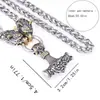 Comercio exterior caliente vintage martillo colgante cabeza de lobo collar masculino runa vikinga estilo nórdico noruego joyería al por mayor generación