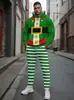 Moletom com capuz masculino estampado de Natal casual transfronteiriço, esportivo, de corte solto, conjunto de duas peças masculino moderno outono/inverno, em estoque