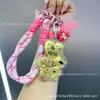 Llavero Popular de Oso Fresa de Oro Puro 999 de Shuibei, Antiestrés, Colgante Exquisito y Lindo para Bolsos, Regalo Perfecto para Mayoristas