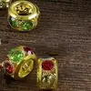 Cuentas espaciadoras de pavé de cristal con agujero grande, cuentas redondas de strass, accesorios para joyería, pulsera hecha a mano DIY, joyería