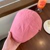 Chapéu de Brim Retro Literário Feminino de Verão Fino para Cabeça Grande Mostrar Rosto Boina Pequena Boné de Aba Curta Nicho