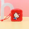 Bolsa de armazenamento de silicone, bolsa de chaveiro com orifício quadrado mini, pingente DIY infantil, bolsa para fones de ouvido, porta-moedas fofo de desenho animado