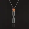 Collar de Reloj de Arena Cilindro de Vidrio Dispositivo de Arena Movediza Collar con Arena Fina Microesferas Colgante de Botella de los Deseos Personalizado
