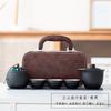 Juego de té de viaje Jiangshan, ligero y lujoso, con una tetera y cuatro tazas, taza individual con tapa, ideal como regalo de negocios.