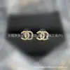 Nuevos Pendientes Dobles C de Lazo Xiaoxiangjia, Pendientes Largos de Diamante Versión Alta Estilo Antiguo, Pendientes de Corazón con Cierre de Plata