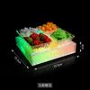 Prato de Frutas para Bar, Bandeja de Frutas Luminosa Específica para KTV, Prato de Lanches Compartimentado de Camada Única com Padrão de Gelo, Bandeja de Lanches, Mesa de Centro