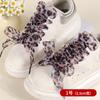 Cordones de Gasa de Nieve con Estampado de Leopardo 2.5cm-4cm Cordones Ensanchados Patrón de Estampado de Leopardo Cordones de Encaje de Gasa de Seda Cordones Planos