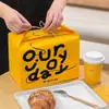 Bolsa de Empaque para Hornear Cuerda de Cáñamo Bolsa de Empaque Creativa Mochi Esponjoso Papel Kraft Blanco Bolsa de Fondo Cuadrado Bolsa de Papel a Prueba de Grasa para Pan