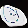 Collar de Perlas de Cristal Ojo de Gato Piedra Azul Nuevo Chinoiserie Dinastía Han Accesorios Cheongsam Lujo de Gama Alta de Nicho Accesible Para Mujeres