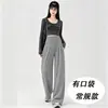 Nueva ropa de maternidad para otoño e invierno, cómodos pantalones con cordón y bolsillos, adecuados para primavera y verano, talla grande, que ocultan el abdomen, adelgazantes, suaves y con buena caída, de pierna ancha.