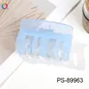 Pinza para el pelo de color gelatina Qiyue Ps de alta gama transparente tipo tiburón para mujer estilo coreano versátil dulce accesorio para el pelo al por mayor