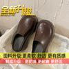 Pantufas femininas superquentes, vermelhas e pretas, antiderrapantes, com salto alto e salto médio, estilo Baotou, verão 2025