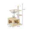 Marco de escalada para gatos de madera maciza, nido para gatos, rascador de cuerda de papel kraft, marco de escalada para juguetes de gato, marco de escalada para gatos de múltiples niveles