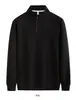 2025 Nova Jaqueta Moletom Outono e Inverno com Gola Alta e Zíper Parcial Roupas Fitness Top Masculino Modelagem Solta Emagrecedor Roupa Esportiva