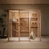 Villa de Gato com Vidro Panorâmico, Quarto de Gato, Casa de Gato, Gaiola Grande de Luxo para Gato, Casa de Gato, Armário de Gato para Pet Shop