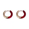 Pendientes Redondos Retro de Dos Tonos Empalmados, Grandes y Pequeños, Europeos y Americanos, Transfronterizos, Simples y de Moda, Versátiles para el Uso Diario para Mujeres