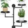 Suporte de Plantas Giratório para Janela Interna Transfronteiriço 3 Camadas Suporte de Plantas de Metal Suporte de Plantas de Parede Pendurado