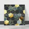 Lujo Ligero Azulejo Imitación Dorado Mármol Pegatina de Pared Autoadhesiva Brillante Impermeable y a Prueba de Humedad PVC Papel Tapiz Decorativo Exportación Transfronteriza