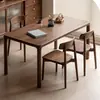 Mesa de comedor moderna de madera maciza color nogal negro, rectangular, de lujo ligero, diseño minimalista, fácil de montar y desmontar, adecuada para uso doméstico como mesa de té, mesa de comedor o escritorio de madera
