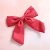 Horquilla para el pelo de bebé con lazo de cola de milano de algodón flameado estilo europeo y americano, color liso, con forma de pinza para niña, bonita diadema