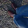 Sapatos femininos de couro bovino com óleo de cavalo, bico quadrado, camada única, novos para a primavera, totalmente em couro, cor sólida, cano baixo, salto baixo, decote baixo, camada única, sapatos femininos