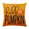 Funda de almohada de jardín de doble cara para Acción de Gracias de otoño para decoración de dormitorio y sala de estar, Almohada impresa con ambiente otoñal de calabaza y hoja de arce