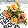 Ramo de rosas, flores de simulación, decoración para sala de estar, dormitorio, adornos, arreglos florales, flores falsas, fotografía de boda, flores en sostenimiento, pintura al óleo, rosa