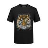 Manga curta homens camiseta moda marca verão plus size camiseta top roupas fino mercerizado algodão meia manga trabalho pesado urso strass