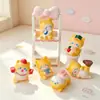 Nuevos adornos de resina DIY de color amarillo, con diseño de gatitos lindos, decoraciones pequeñas para coche, figuritas y llaveros de pegamento color crema