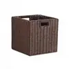 Cesta de armazenamento criativa trançada em rattan, dobrável e simples, cesta quadrada para roupas sujas, brinquedos e lanches