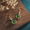 Pendientes de cheongsam Hanfu de estilo nacional 2021, con método antiguo, chapados en oro, de ágata calcedonia natural, para mujer.