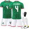 26 México Casa Nº. 14 Camisa 11 Jimenez 9 Raul Camisa de Futebol Camisa Infantil Adulto