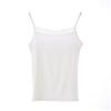 Camisola Fina Antiexposição com Caimento Justo, Regata de Modal para Mulheres, Versátil para Usar por Cima ou em Camadas, Cor Sólida Preto e Branco com Design Vazado