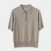 Camisa Polo Masculina da Marca C Malha de Lã Slim Fit Marrom Azul Malharia 26 Novidades de Primavera 1327184004