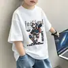 Camiseta de Manga Corta de Algodón Puro para Niños, Estilo Nuevo de Verano, Ropa Infantil, Estampado de Dibujos Animados, Camiseta Básica Versátil y Moderna para Niños