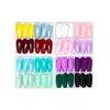 Venta Caliente Transfronteriza 96 Piezas Color Puro Mate Esmerilado Uñas Trapezoidales Presionar Uñas Manicura Uñas Portátiles Accesorios