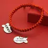 Collar de Gato, Collar Grabado de Gato y Perro, Etiqueta Anti-Pérdida para Perros, Cuerda Roja de la Suerte, Decoración para Mascotas, Collar de Año Nuevo
