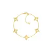 Pulseira Estrela Vazada Escovada Masculina Trevo de Quatro Folhas Luxo Leve Alta Qualidade Prata 925 Escovada Trevo de Quatro Folhas Dupla Face