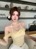 2025 Camisola de Encaje para Mujer Verano Dos Formas de Usar Espalda Hermosa Sujetador Integrado Top sin Mangas Cuello Halter Moda Versátil
