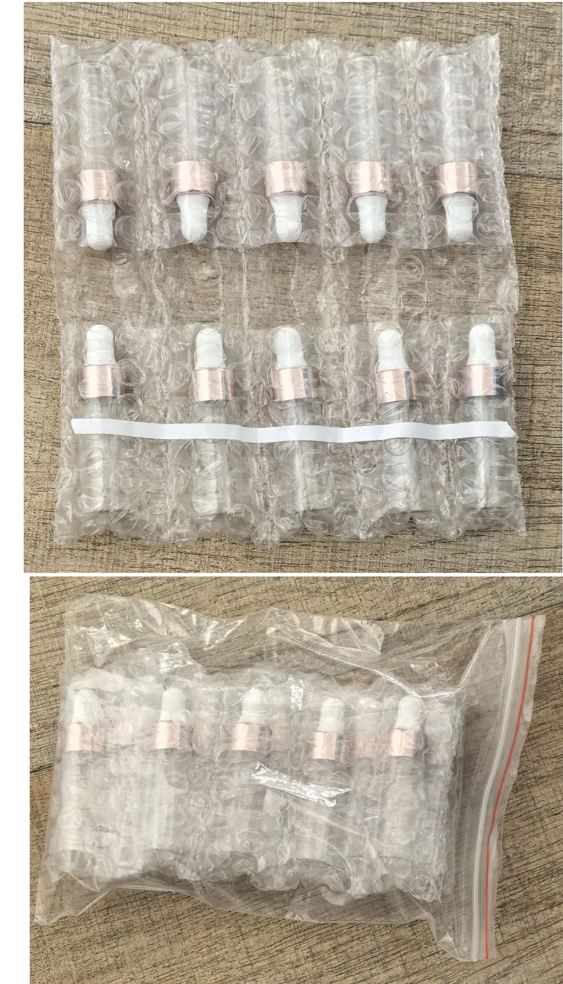 10格气泡袋玫瑰金圈sku